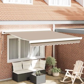 vidaXL Toldo Retrátil Bege 300 x 250 cm Tecido e Metal