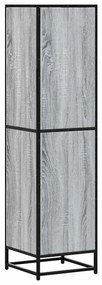 Armário alto 35,5x35x139 cm madeira e metal cinza sonoma