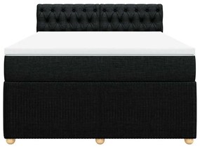 Cama com molas/colchão 140x200 cm tecido preto