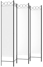 Biombo com 6 painéis 240x200 cm tecido branco