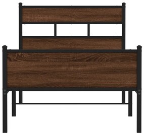 Estrutura cama s/ colchão derivados madeira carvalho castanho