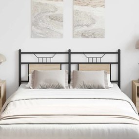 vidaXL Cabeceira de cama 140 cm derivados madeira/aço carvalho sonoma