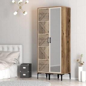 Roupeiro Kumsal PR – Nogueira e Creme – 80x47,5x201,4 cm