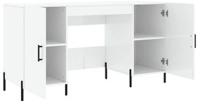 Secretária 140x50x75 cm derivados de madeira branco brilhante