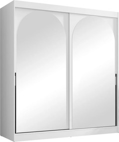 Roupeiro Toledo 133, Branco, Preto, 216x200x65cm, 184.5 kg, Portas para roupeiro: Deslizante