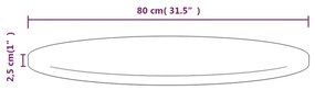 Tampo de mesa pinho maciço Ø80x2,5 cm branco