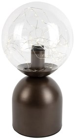 Candeeiro de mesa Hotel Chic bronze escuro com vidro transparente incl. Cabo de luz E27 - Pallon Trend