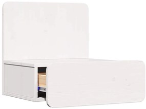 Mesa de Cabeceira Montada na Parede com gaveta 2 pcs Branco
