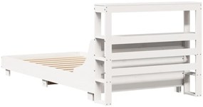 Cama sem colchão 90x190 cm madeira de pinho maciça branco