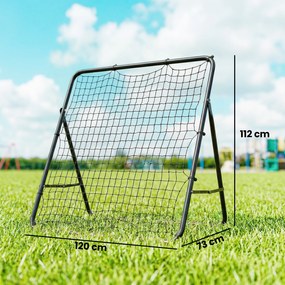 Baliza Dobrável Rede de Treino de Futebol com Ângulo Ajustável em 5 Níveis com Estrutura de Aço 120x73x112 cm Preto