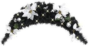 320981 vidaXL Grinalda de Natal com luzes LED 90 cm PVC preto