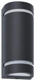 Candeeiros de parede exterior 2 pcs 35 W semicilíndrico preto