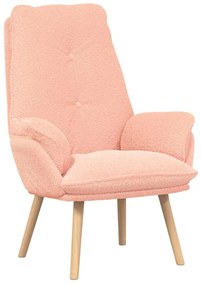 Poltrona Relaxante Rosa em Tecido Estilo Lã
