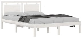 Estrutura de cama 200x200 cm madeira maciça branco