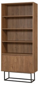 Estante Rea – Nogueira e Preto – 80x182x36 cm