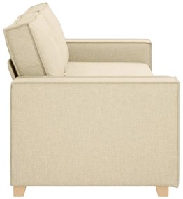 Sofá de 3 Lugares vidaXL Creme 180 cm em Tecido