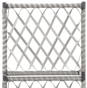 Floreira com treliça e 1 vaso 30x30x107 cm vime PE cinzento