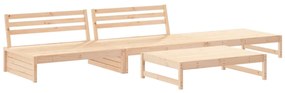 4 pcs conjunto lounge jardim com almofadões madeira maciça