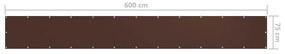 Tela de varanda 75x600 cm tecido Oxford castanho