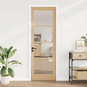 vidaXL porta interior com vidro "ORKDAL" 78x232x4 cm em madeira sólida de pinho