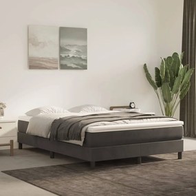 Estrutura de cama sem colchão 140x190 cm veludo cinzento-escuro