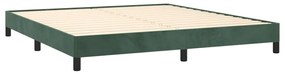 Estrutura de cama sem colchão 160x200 cm veludo verde-escuro
