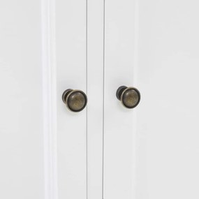 Aparador c/ 4 portas em MDF + madeira de pinho 80x40x180 cm