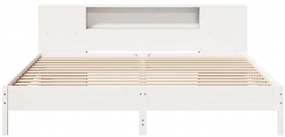 Cama com estante sem colchão 200x200 cm pinho maciço branco