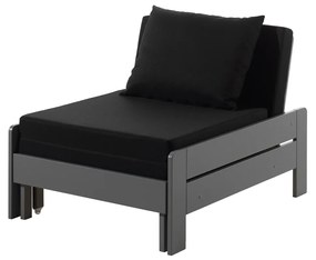 Conjunto Cama alta de Criança PINO 90 x 200 cm + estrado + escada + sofá-cama Cinzenta