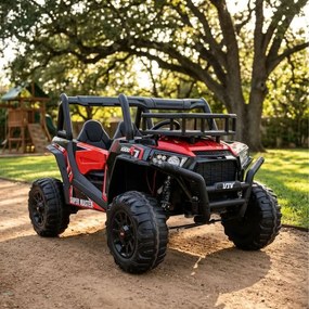 Carro elétrico para Crianças UTV 24V, 2 Lugares em couro sintético, controle remoto 2.4Ghz, 2 motores X 200 W, travão elétrico, luzes LED, rodas Soft
