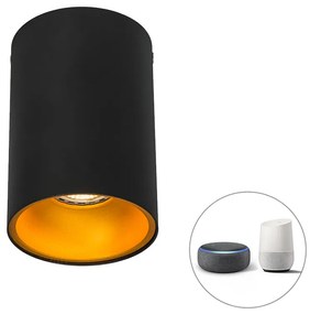 LED Foco Inteligente Preto com Dourado incl. Lâmpada GU10 WiFi - Deep Moderno,Design