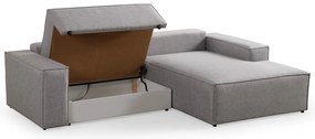 **** Sofá-Cama de Canto Pırlo – Cinzento Claro – 260x78x170 cm

**