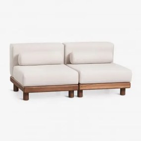 Sofá Modular De Jardim De 2 Peças Em Acácia Edrien Castanho Acácia - Sklum