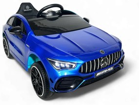 Carro elétrico para crianças Mercedes CLA45s AMG, 12V pneus de borracha EVA, banco em pele artificial Azul