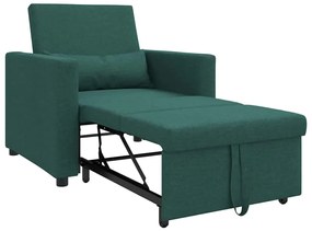 Sofá-Cama Conversível 3 em 1 Verde Escuro