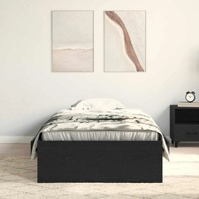 Cama vidaXL Preta Carvalho 90x200 cm Madeira Reconstituída