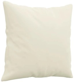 Sofá 3 lugares c/ almofadas decorativas 180 cm veludo creme