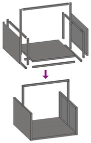 Suporte para lenha 40x40x40 cm aço laminado a frio antracite