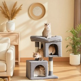 Arranhador para gatos grandes até 3 kg 40 x 30 x 67 cm cinzento claro