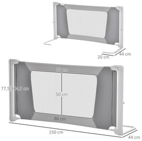 Barreira de Cama para Crianças de 150cm com Altura Ajustável Barreira de Cama Infantil Proteção Anti Queda com Estrutura de Alumínio 150x44x77,5-104,5