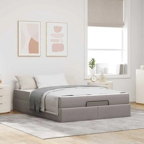 vidaXL Estrutura da Cama Cinzento-acastanhado 140 x 190 cm tecido