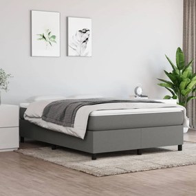 Estrutura de cama sem colchão 140x200 cm tecido cinzento-escuro