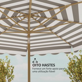 Chapéu de Sol de Jardim Ø268 cm Chapéu de Sol de Exterior com Ângulo A