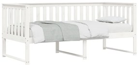 Sofá-cama sem colchão 90x200 cm madeira de pinho maciça branco