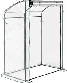 Outsunny Estufa com Porta, Teto Curvo, Resistente ao Inverno, Estufa de Filme em Aço, Estufa 128 x 70 x 170 cm Transparente | Aosom Portugal