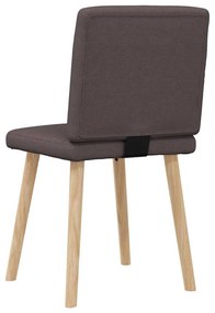 Cadeiras de jantar 2 pcs tecido castanho-escuro