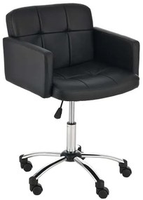 Cadeira de escritório Los Angeles em couro sintético 60 x 75-89 x 52 cm Preto