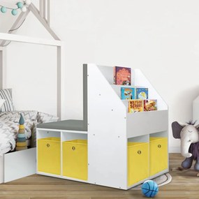 80285 vidaXL Armário infantil com banco 60x78x78 cm MDF branco