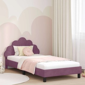 vidaXL Estrutura de Cama Infantil com Cabeceira Roxo 90 x 200 cm