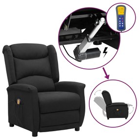 vidaXL Poltrona de massagens elevatória tecido preto